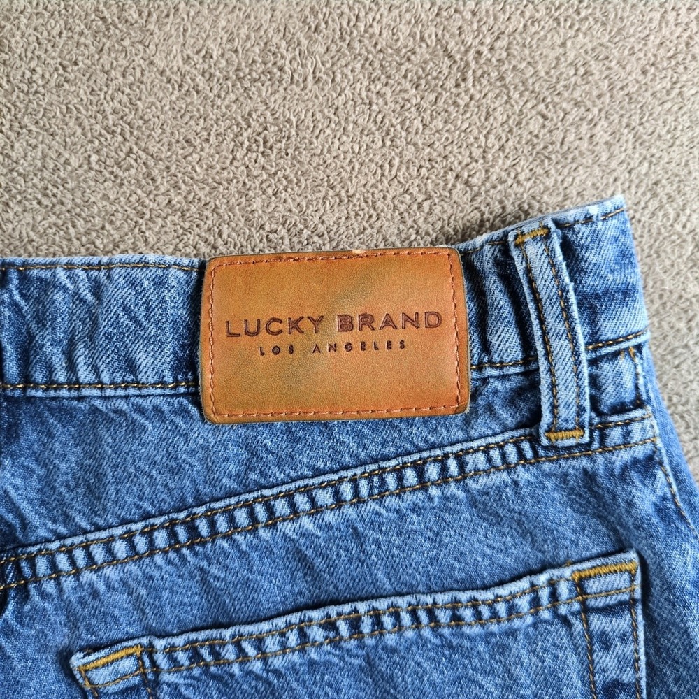 Lucky Brand Womens Denim Jean‎ Shorts Blue Size 26 High Rise Pleated Y2K - Picture 7 of 8